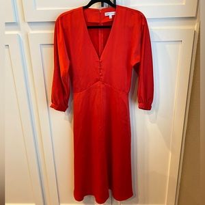 SOLD Express X Ladygang Tomato Red Silk Dress